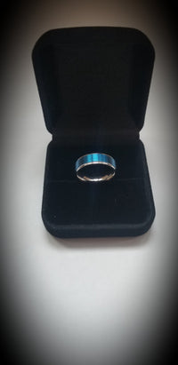 Stainless Steel Thin Blue Line Ring Jewelry Defend The Line Apparel 