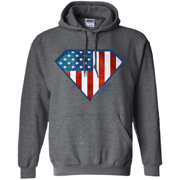 Super USA Hoodie Sweatshirts CustomCat Dark Heather Small 