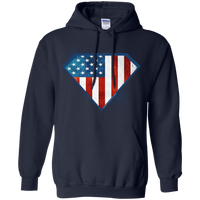 Super USA Hoodie Sweatshirts CustomCat Navy Small 