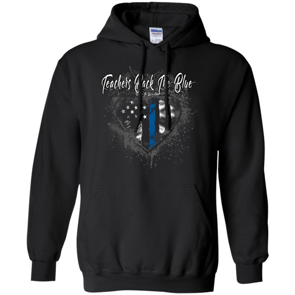 Teachers Back the Thin Blue Line Hoodie Sweatshirts Black S 