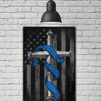 Thin Blue Line Cross Canvas Decor ViralStyle 