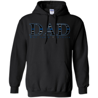 Thin Blue Line Dad Hoodie Sweatshirts CustomCat Black Small 