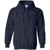 Thin Blue Line Dad Hoodie Sweatshirts CustomCat Navy Small 