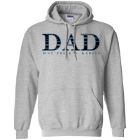 Thin Blue Line Dad Hoodie Sweatshirts CustomCat Sport Grey Small 