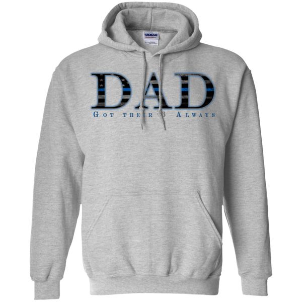 Thin Blue Line Dad Hoodie Sweatshirts CustomCat Sport Grey Small 