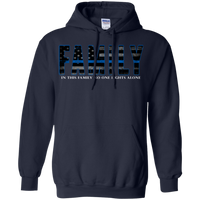 Thin Blue Line Family Hoodie Sweatshirts CustomCat Navy Small 