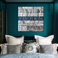 Thin Blue Line Family Square Canvas Decor ViralStyle 