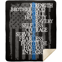 Thin Blue Line Flag Premium Mink Sherpa Blanket Blankets Black 50x60 