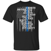 Thin Blue Line Flag Shirt T-Shirts Black S 