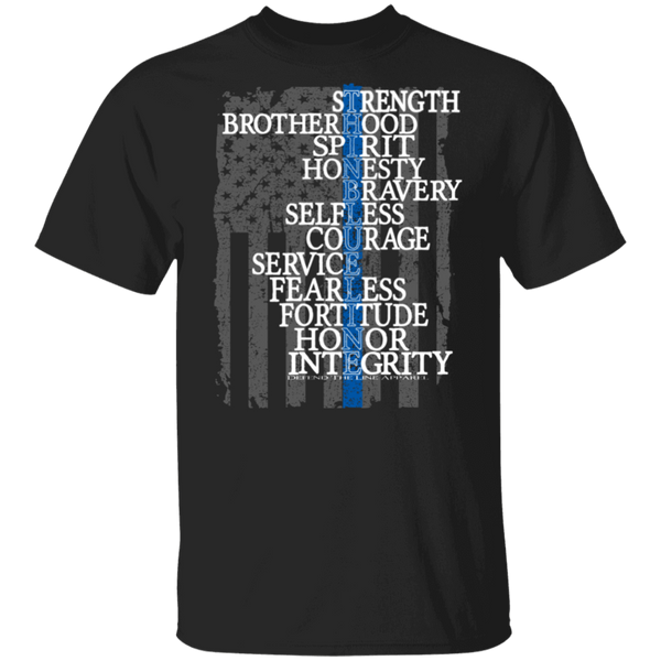 Thin Blue Line Flag Shirt T-Shirts Black S 