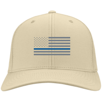 Thin Blue Line Flexfit Hat Hats CustomCat Stone S/M 