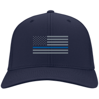 Thin Blue Line Flexfit Hat Hats CustomCat True Navy S/M 