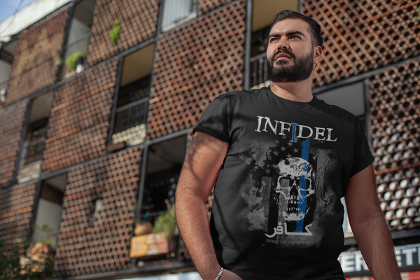 Thin Blue Line Infidel T-Shirt - Show Your Fearless American Pride ...