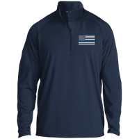 Thin Blue Line Men's Performance Pullover Jackets CustomCat True Navy X-Small 