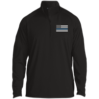 Thin Blue Line Police 1/2 Zip Pullover Sweater Black X-Small 