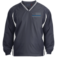 Thin Blue Line Pullover Windshirt Jackets CustomCat Graphite/White X-Small 