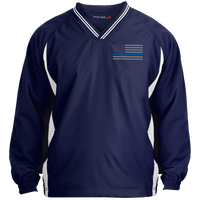 Thin Blue Line Pullover Windshirt Jackets CustomCat Navy/White X-Small 