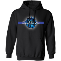 Thin Blue Line Sunflower Hoodie Sweatshirts Black S 