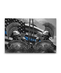 Thin Blue Line Warriors Canvas Decor ViralStyle Premium OS Canvas - Landscape 36x24*