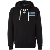 Thin Blue Line White Heavyweight Performance Hoodie Sweatshirts CustomCat Black X-Small 