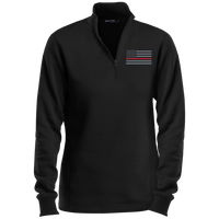 Thin Red Line Delta Ops 1/2 Zip Performance Sweatshirt Sweatshirts CustomCat Black X-Small 