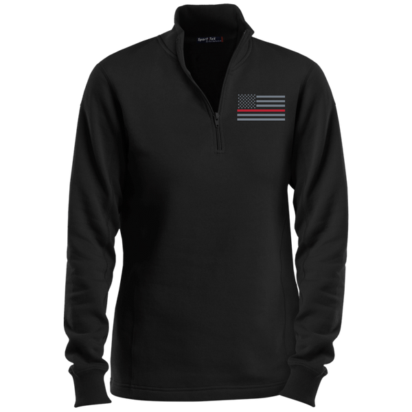 Thin Red Line Delta Ops 1/2 Zip Performance Sweatshirt Sweatshirts CustomCat Black X-Small 