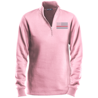 Thin Red Line Delta Ops 1/2 Zip Performance Sweatshirt Sweatshirts CustomCat Pink X-Small 