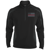 Thin Red Line Delta Ops Performance Half Zip Pullover Jackets CustomCat Black/Charcoal Grey X-Small 