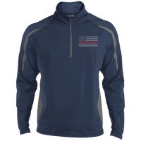 Thin Red Line Delta Ops Performance Half Zip Pullover Jackets CustomCat True Navy/Charcoal Grey X-Small 