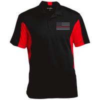 Thin Red Line Firefighter Athletic Two-Tone Polo Polo Shirts Black/True Red X-Small 