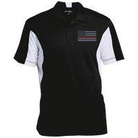 Thin Red Line Firefighter Athletic Two-Tone Polo Polo Shirts Black/White X-Small 