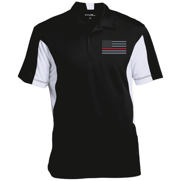 Thin Red Line Firefighter Athletic Two-Tone Polo Polo Shirts Black/White X-Small 