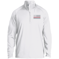 Thin Red Line Firefighter Flag 1/2 Zip Pullover Sweater White X-Small 