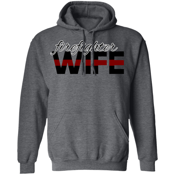 Thin Red Line Firefighter Wife Hoodie Sweatshirts Dark Heather S 