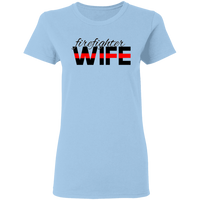 Thin Red Line Firefighter Wife T-Shirt T-Shirts Light Blue S 