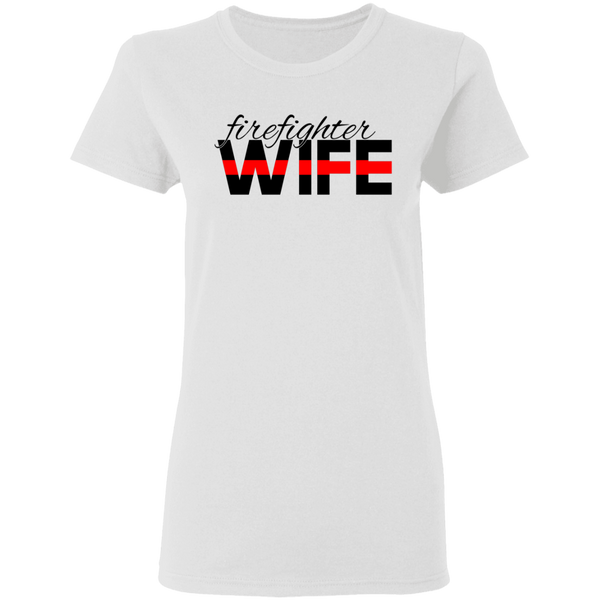 Thin Red Line Firefighter Wife T-Shirt T-Shirts White S 