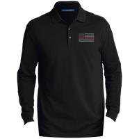 Thin Red Line Long-Sleeve Polo Polo Shirts Black/ X-Small 