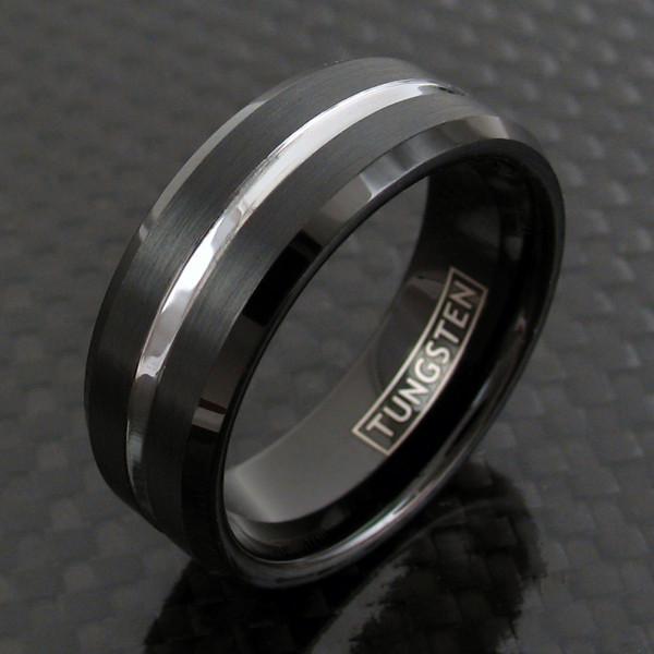 Tungsten Thin Gray Line Corrections Engravable Ring