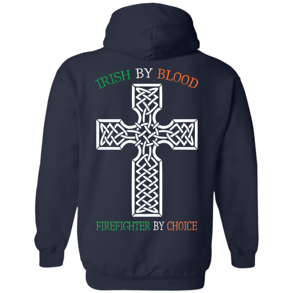 Unisex Double Sided Irish by Blood Firefighter Hoodie Sweatshirts 