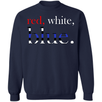 Unisex Red, White and Blue Crewneck Sweatshirts Navy S 