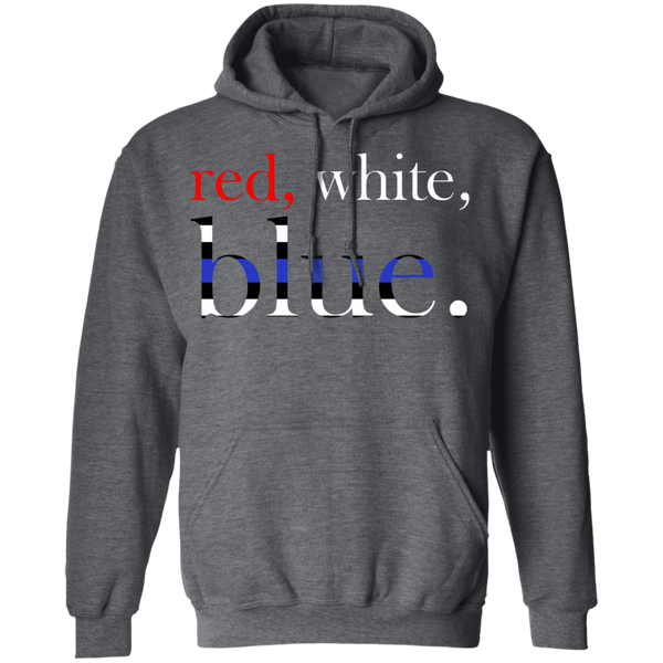 Unisex Red, White and Blue Hoodie Sweatshirts Dark Heather S 