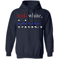 Unisex Red, White and Blue Hoodie Sweatshirts Navy S 