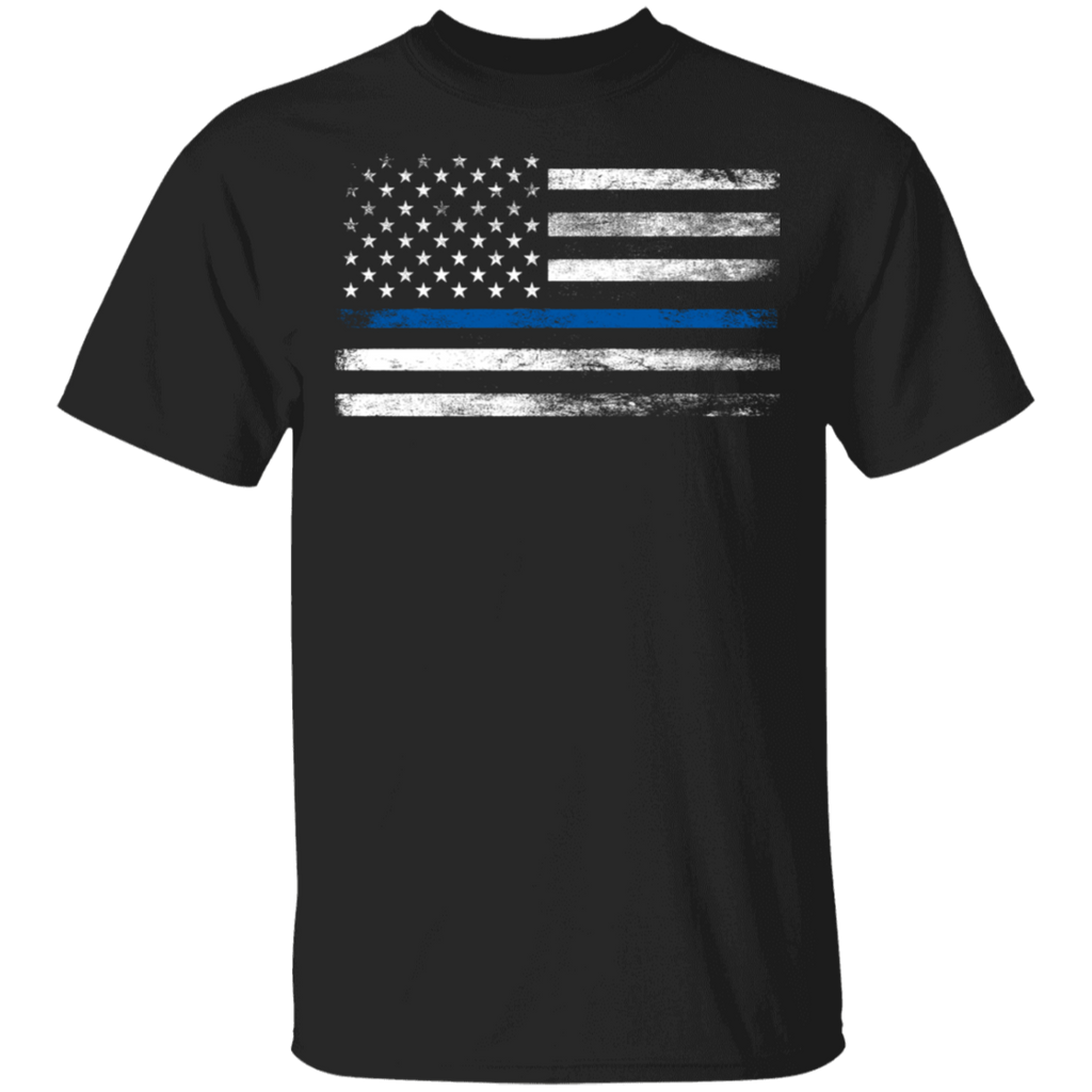 White thin deals blue line shirt