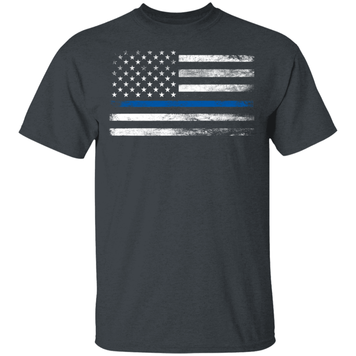Blue Line White Faded Flag T-Shirt