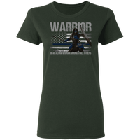 Warrior - Be An Alpha Woman Thin Blue Line T-Shirt T-Shirts Forest Green S 
