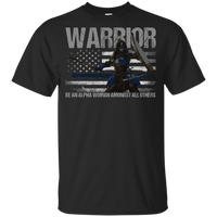 Warrior - Be An Alpha Woman Thin Blue Line Youth T-Shirt T-Shirts Black YXS 