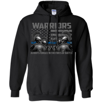 Warriors Always Forged In The Fire Hoodie 8 oz. Sweatshirts CustomCat Black S 