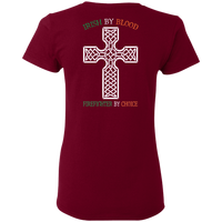 Women's Double Sided Irish by Blood Firefighter T-Shirt T-Shirts 