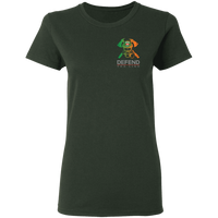 Women's Double Sided Irish by Blood Firefighter T-Shirt T-Shirts Forest Green S 