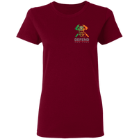 Women's Double Sided Irish by Blood Firefighter T-Shirt T-Shirts Garnet S 